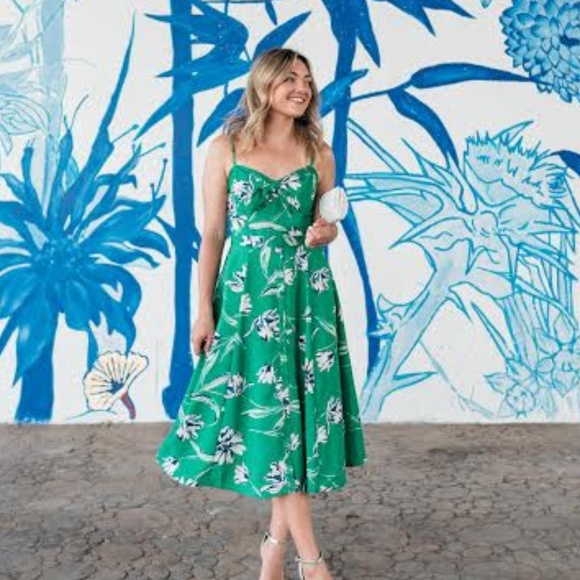 eliza j floral print midi dress